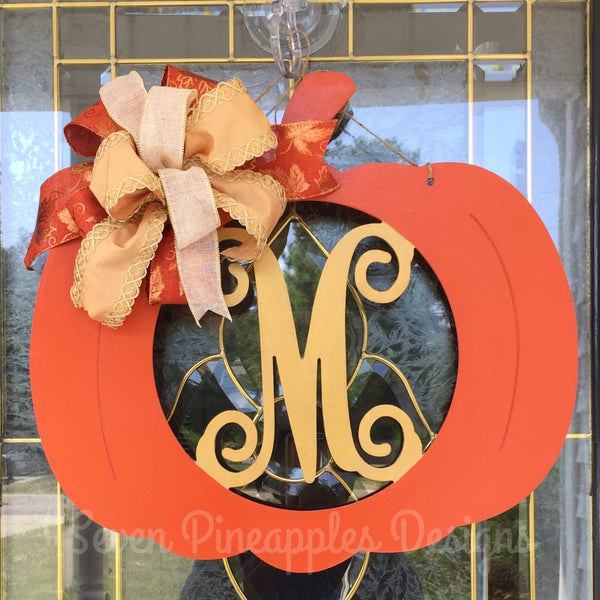 Pumpkin Monogram Door Hanger